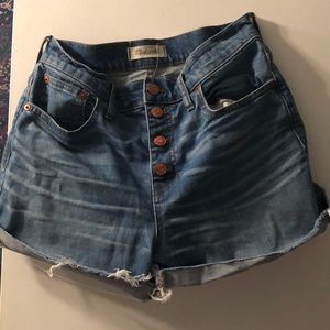 Madewell high rise jean shorts